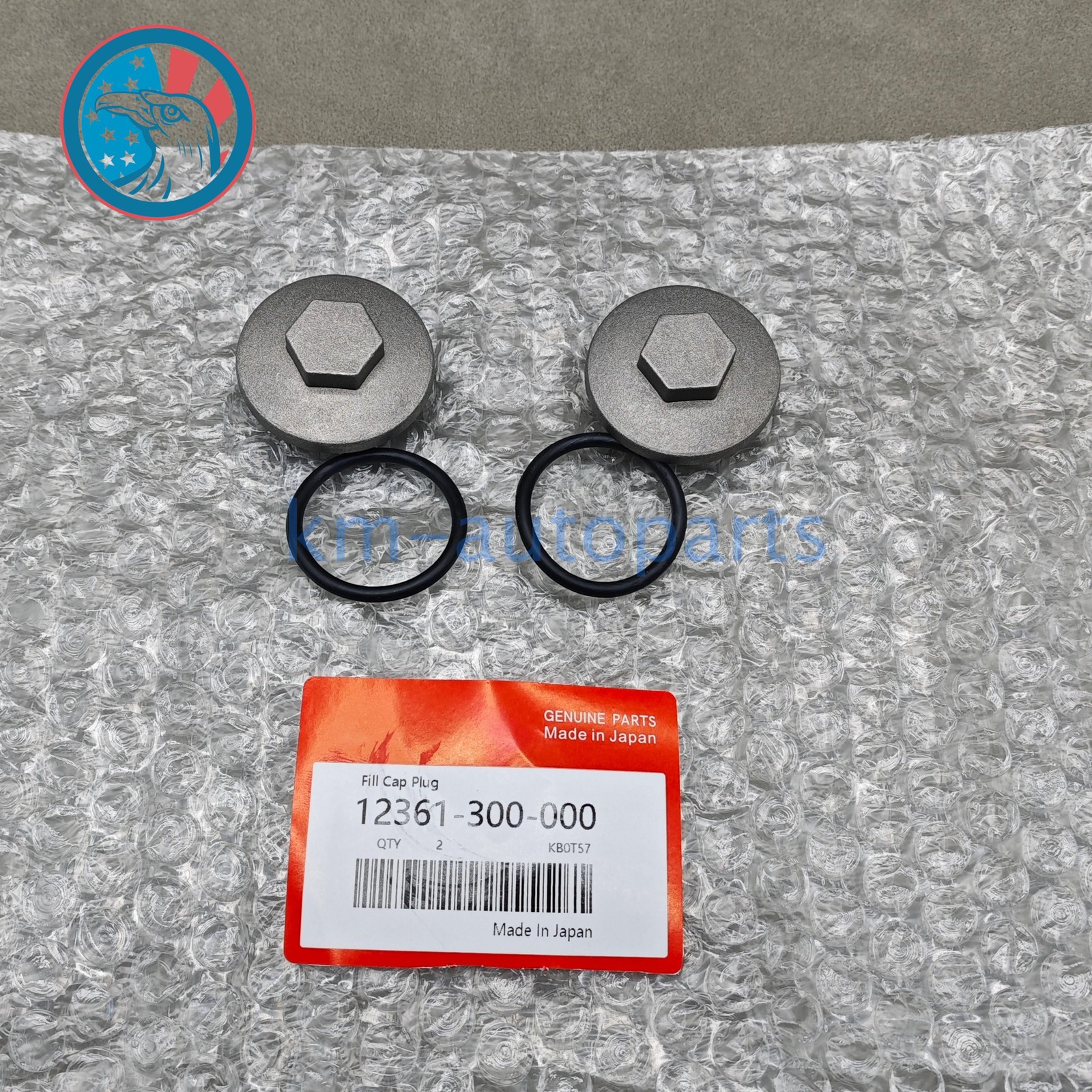 OEM 2PCS Engine Valve Tappet Adjustment Cover Cap O-Ring For Honda 12361-300-000