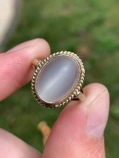 9Ct Gold Natural Moonstone Vintage Ring 4.4 Grams