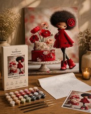 Malen nach Zahlen &bdquo;Scarlet Blossom&ldquo; &ndash; Premium Set 40x50 cm &ndash; SentSense