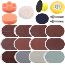 127Pcs Sandpaper 3Inch Sanding Disc 40-7000 Grit with Hand Sanding Block,1/4" Sh