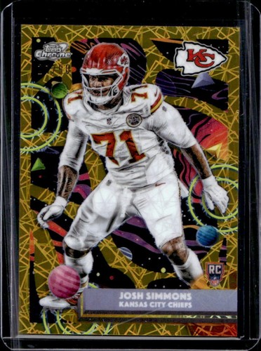 2025 Topps Cosmic Chrome Josh Simmons RC Gold Interstellar Refractor #/50 Chiefs