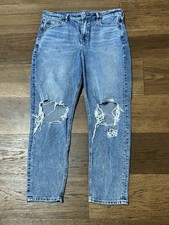 American Eagle Women  s Mom Jeans Distressed Women's Size 10
