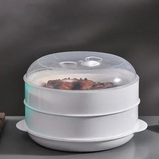 ROUND COOKWARE OVEN STEAMER COOKING CONTAINER MICROWAVE SPECIAL PLASTIC STEAMER