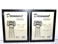 Document Frames Black New In Wrapper Lot of 2 Plastic 8 1/2" x 11"