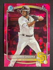 1/1 ROMEO SANABRIA PADPARADSCHA 1ST 2025 BOWMAN CHROME SAPPHIRE PADRES RC BCP-3