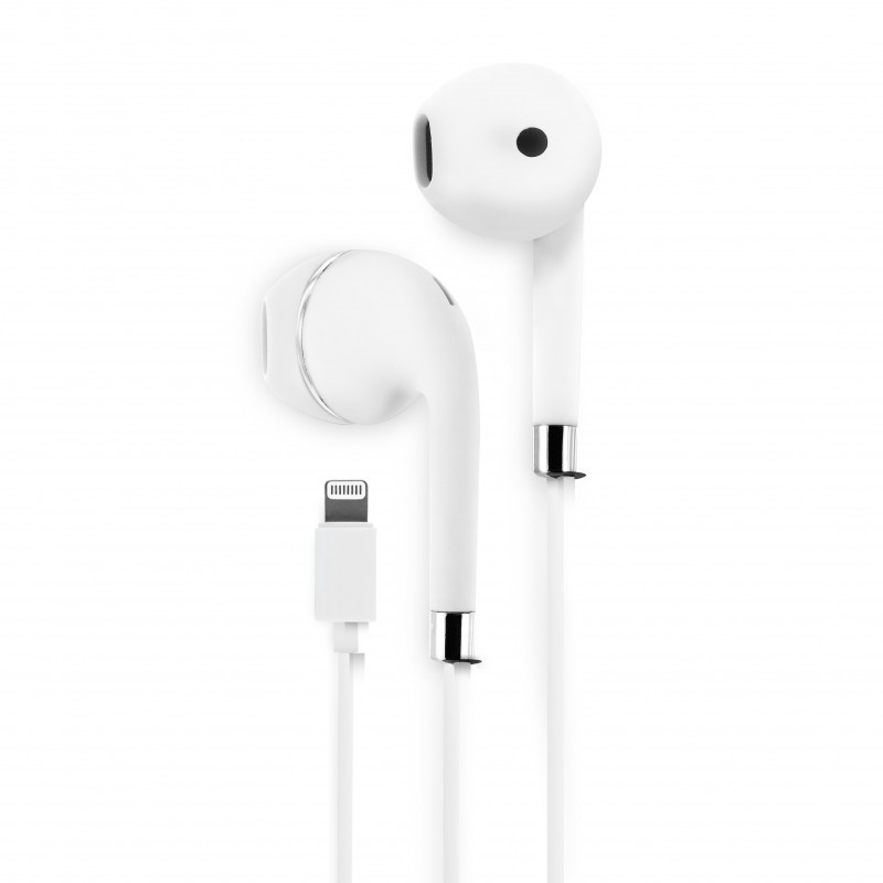 Écouteurs intra-auriculaires Lightning anti-nœuds 1,2 m blanc pour appels clairs