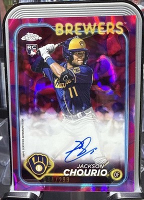 2024 Topps Chrome Update Magenta Lava Rookie Auto Jackson Chourio #RA-JC /499