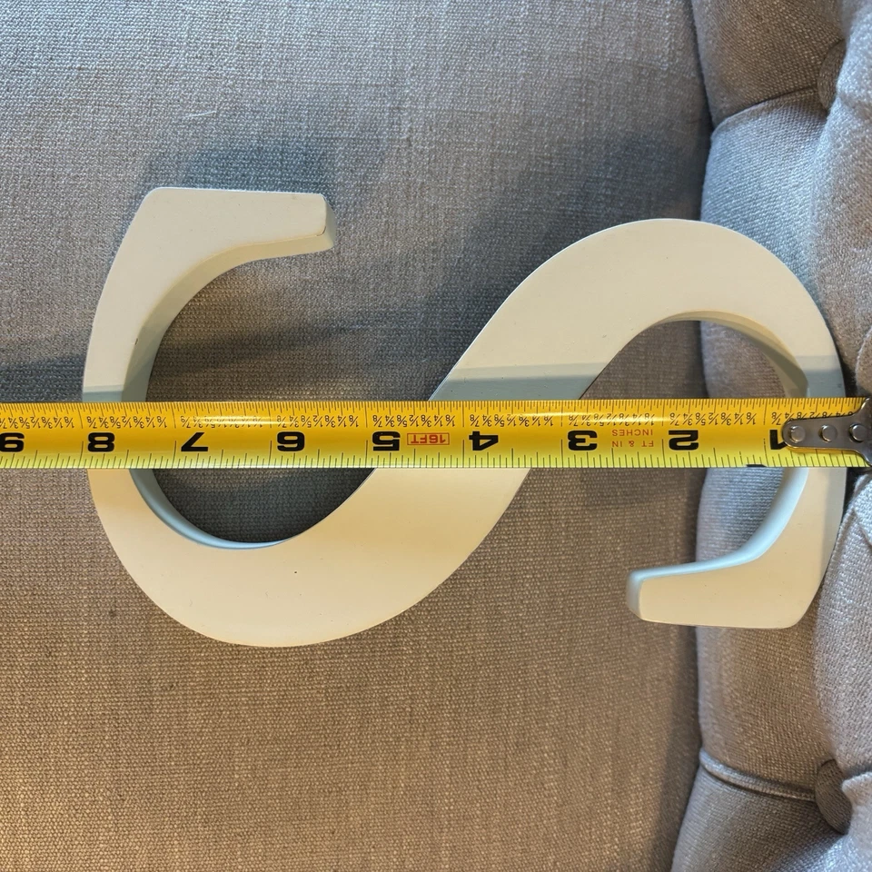 Pottery Barn Kids верхний регистр инициал S деревянная настенная буква белый цвет слоновой кости белый - Изображение 3 из 4