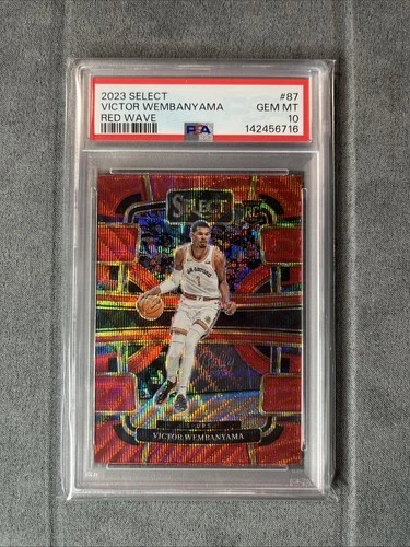 PSA10 2023-24 Panini Select Concourse Victor Wembanyama #87 Red Wave Prizm RC