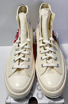 Converse Chuck Taylor All Star High Top CDG Play Heart Canvas Beige/Red