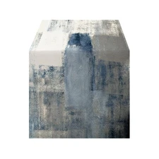 Blue and White Abstract Modern Table Runner Art Rustic Kitchen Dining Table D...