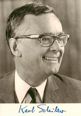 personalities prof. dr. Karl Schiller MdB SPD autograph