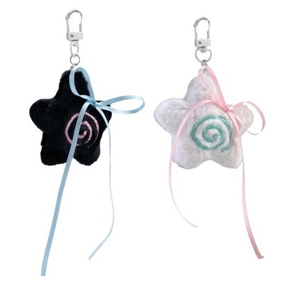 Cartoon Key Ring Plush Bows Charm Keychain Pendant Decoration Fashion Gift Item