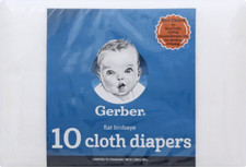 Gerber Childrenswear Birdseye Flat Fold Cloth Diapers - White - 10 Pack