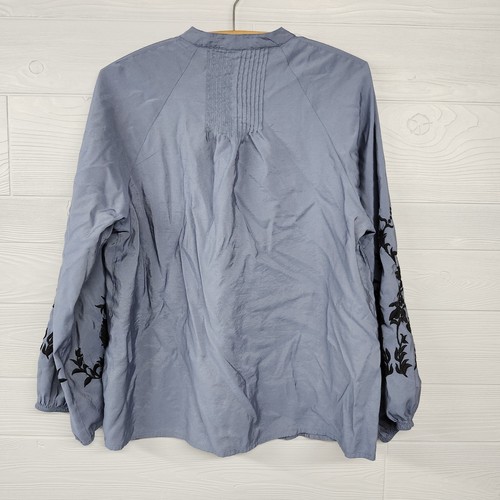 Ivy Jane Blue Embroidered Tunic Top Womens Size Medium - 第 2/12 張圖片