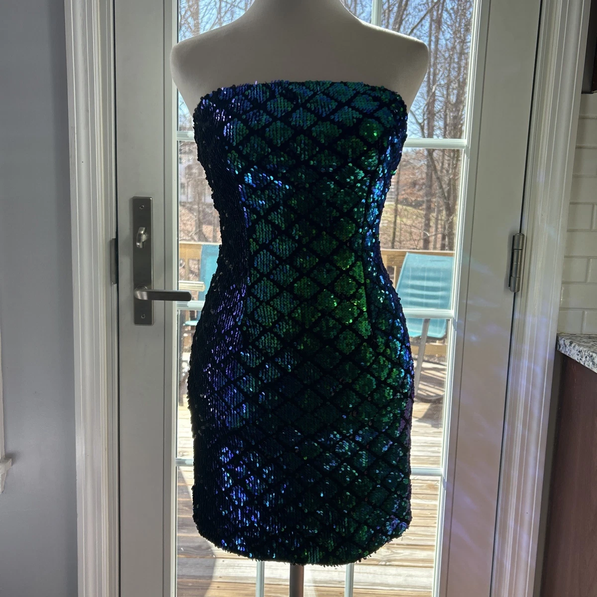 forever 21 blue sequin dress Women's for sale Hand wash cold forever 21 blue long dress