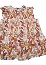 INC International Concepts Womens 2X Smocked Top Short Sleeve #1