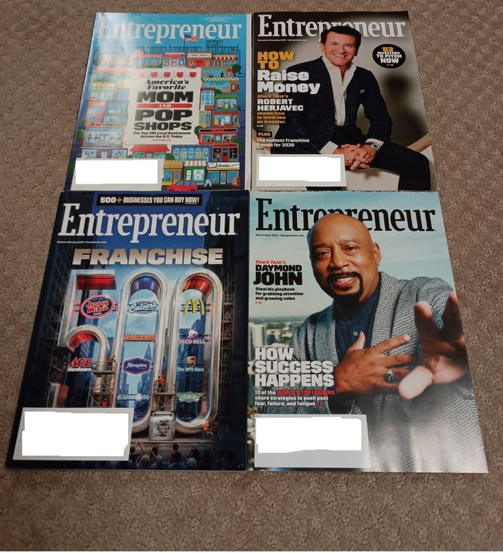 Entrepreneur Magazines Lot of 4 Issues Sept-Dec 2025, Jan-April 2026 Like new