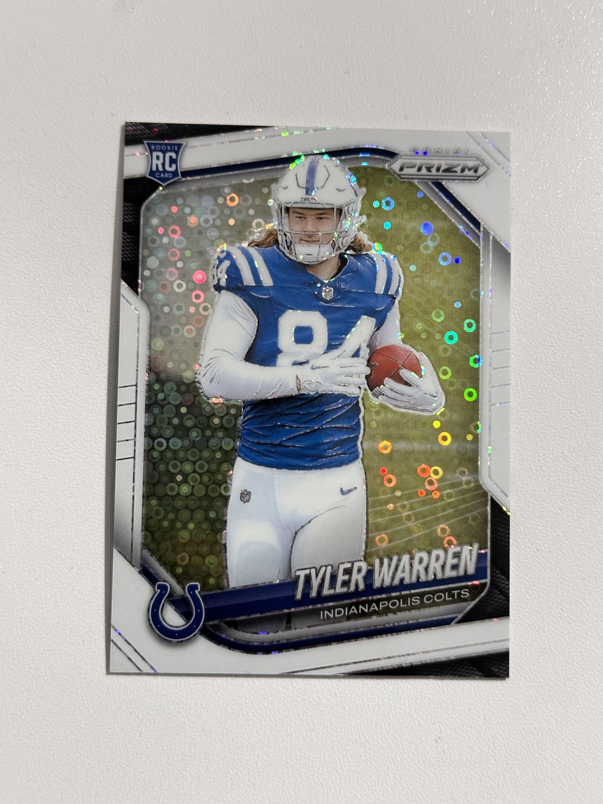 2025 Panini Prizm - Rookies Tyler Warren #339 White Disco Prizm (RC)