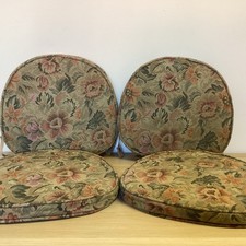 Set of 4 Vintage Ercol Dining Chair Seat Cushions – Floral Tapestry Upholstery