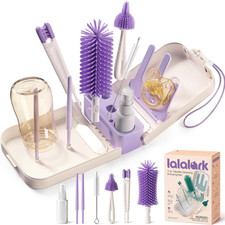 7-In-1 Baby Bottle Brush Set, BPA Free Silicone Baby Bottle Cleaning Kit with No