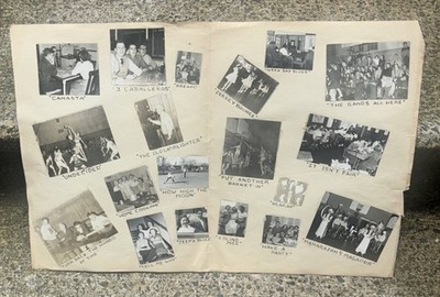 Vtg 1950 s High School Scrapbook Collage Poster 23 x14.5  Sports ,Class, Friends