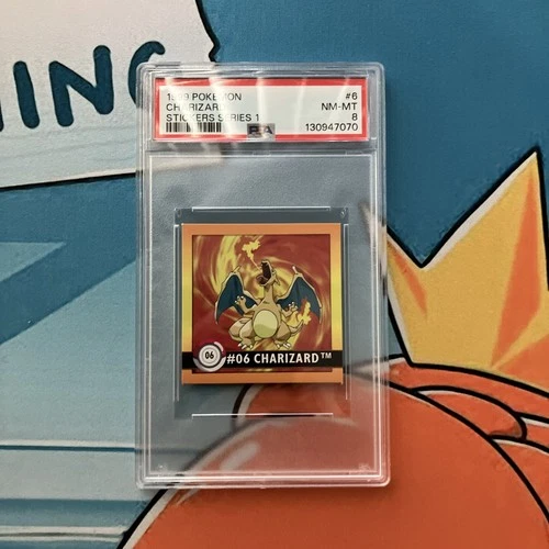 PSA 8 - 1999 Pokemon Charizard #6 Stickers Artbox Series 1