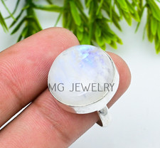 Moonstone Gemstone Adjustable Ring Silver Plated Ring Jewelry MGAD-01