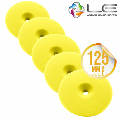 5x Liquid Elements Centriforce V2 Polierschwamm 125mm Gelb - Medium Cut