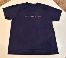 Vintage Y2K Tommy Hilfiger Denim Tommy Jeans Embossed Box Logo Blue Shirt M. P10