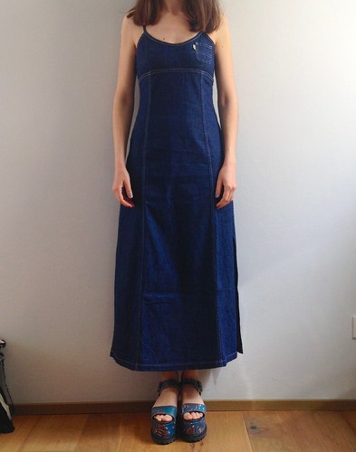 vestito REPLAY denim VINTAGE dress JEANS spalline DRESS anni 90 S | eBay