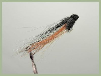 Sea Trout or Salmon Treble Hook Flies, 4 pack Orange Jambo, Rear Size 10 Hook