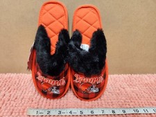 FOCO NFL Cleveland Browns Womens "Mule" Slippers Plaid Fur Sz Sm 5-6 NEW