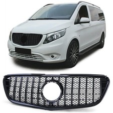 Sport Kühlergrill Schwarz Passt für Mercedes Vito W447 2014-2019 Glanz