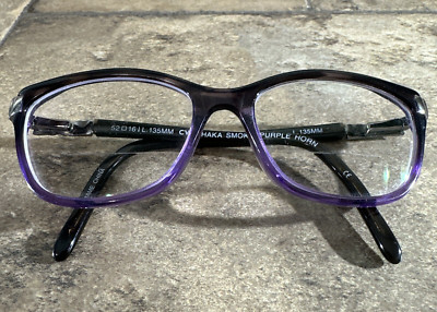 Ellen Tracy DHAKA Smoke Purple Horn Flex Eyeglasses FRAMES ONLY 52-16-135-37 G9