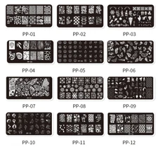 Pattern Nail Stamping Plates Flower Butterfly Snowflake Line Image Template Tool
