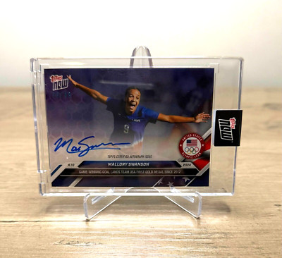 2024 Topps Now Olympic #25 Mallory Swanson Autograph Blue #/49 On Card Auto