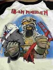 Iron Maiden  California Invasion 1985 Raglan S to 3XL