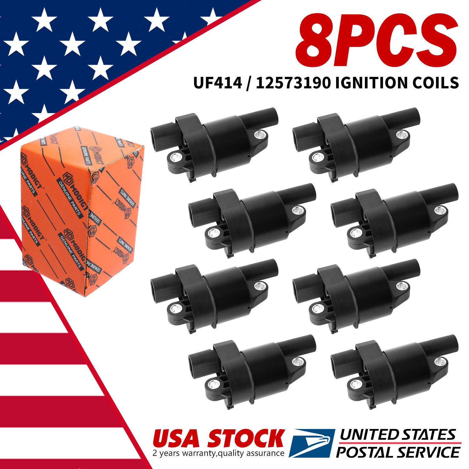 8 Pack Ignition Coils for Chevy Trailblazer GMC Canyon Envoy UF-303 C1395 Replacement