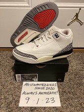 DS 2023 Nike Air Jordan Retro 3 White Cement Reimagined PS Sz 3Y/Women  s Sz 4.5