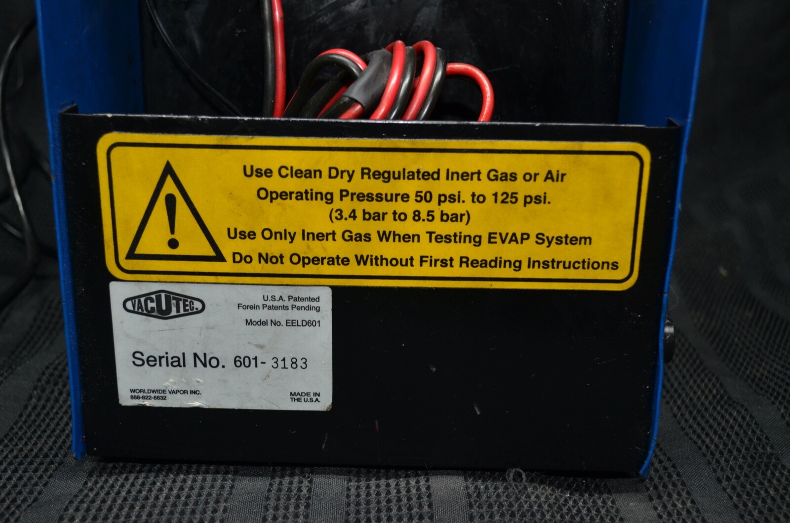 Vacutec EVAP SMOKE DIAGNOSTICS MACHINE EELD601 EVAPORATIVE EMISSIONS