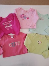 Lot X5 Carter's Infant Girls L/S One-Piece Bodysuits  2 6-9 Mos  3 9 Mos