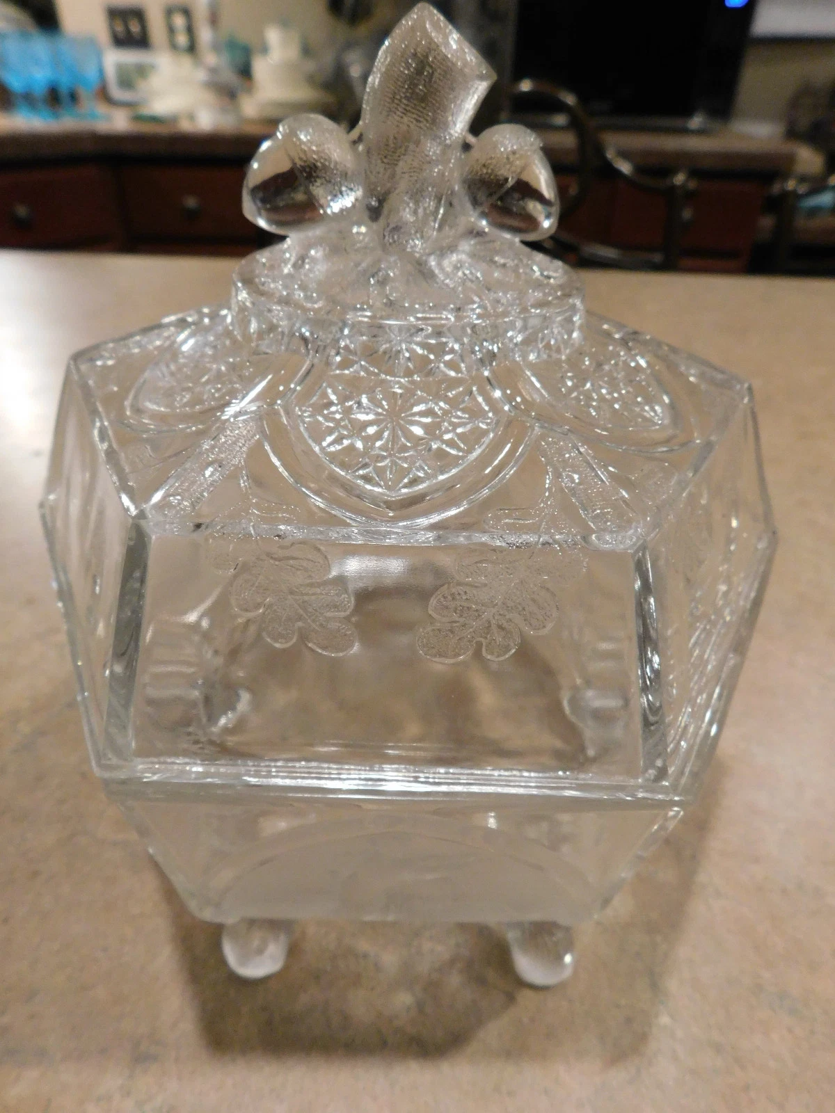 Antique Gillinder & Son's EAPG Classic Lidded Acorn Finial Butter Dish 1875