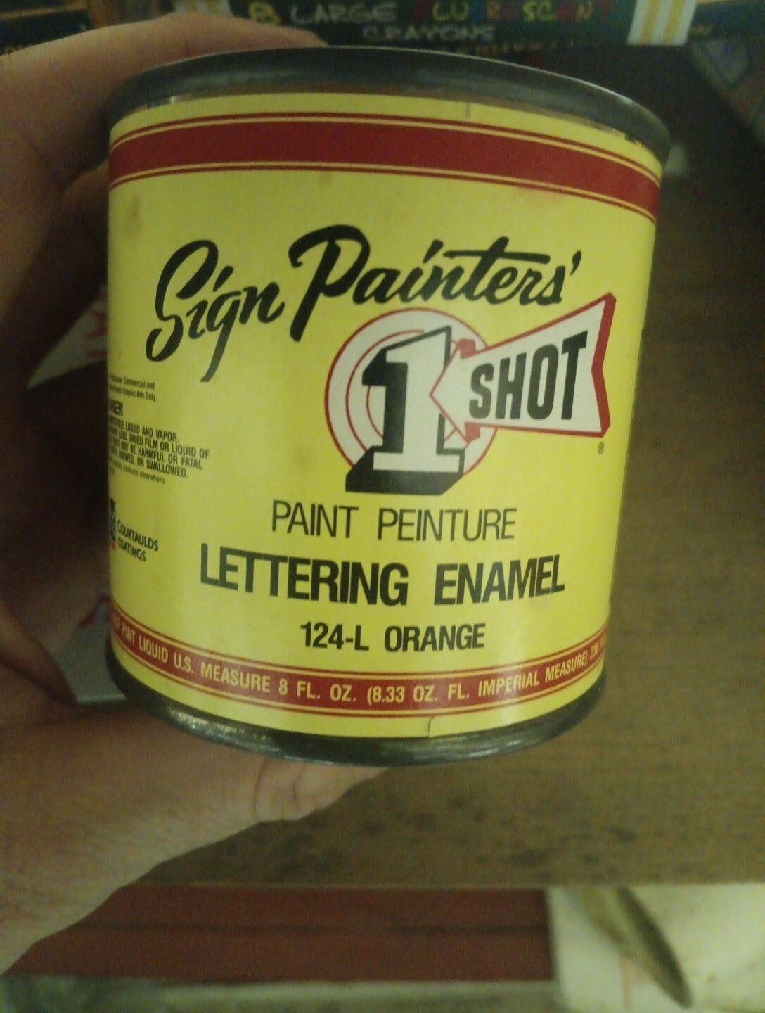 1 Shot Sign Painters Orange 124L Pinstriping Lettering Paint 1/2 pint