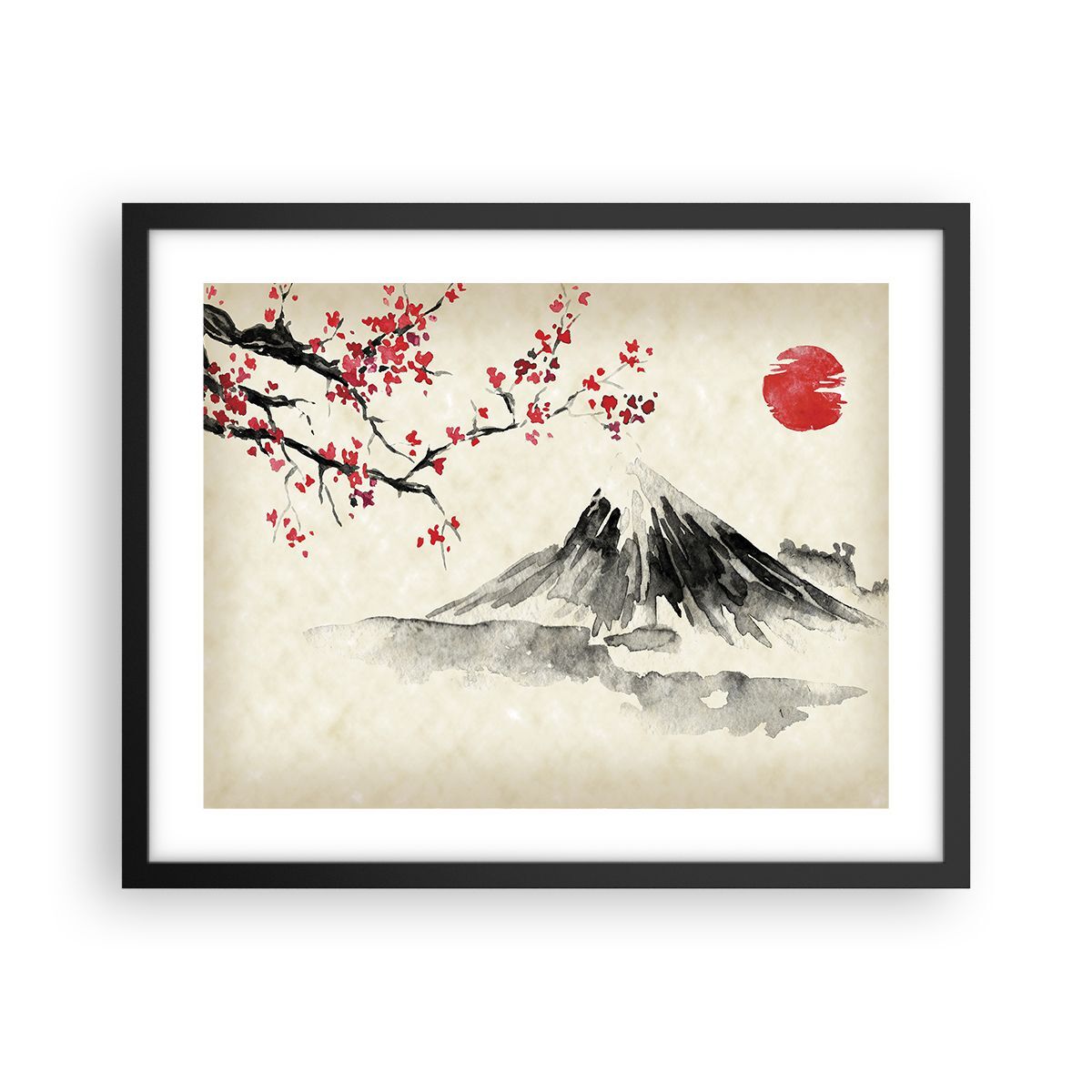 Poster 50x40cm Acquerello asiatico paesaggio Stampe Immagini Quadri Moderni