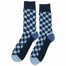 NWT Qbert Blue Dress Socks Novelty Men 8-12 Blue Crazy Fun Sockfly