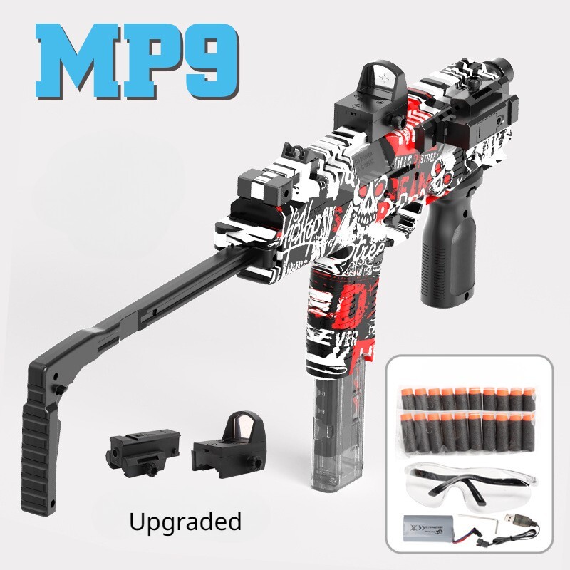 MP9 Toy Gun Electric Foam Dart Blaster Gun Soft Bullet Submachine