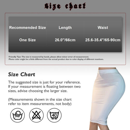 Women's High Rise Silky Stretch Pencil Skirt Knee Length Midi Straight Skirt - Picture 28 of 35