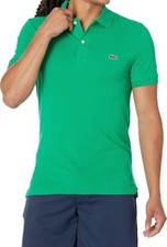 Lacoste Men's Short Sleeve Pique Polo Shirt, Flourine Green, L