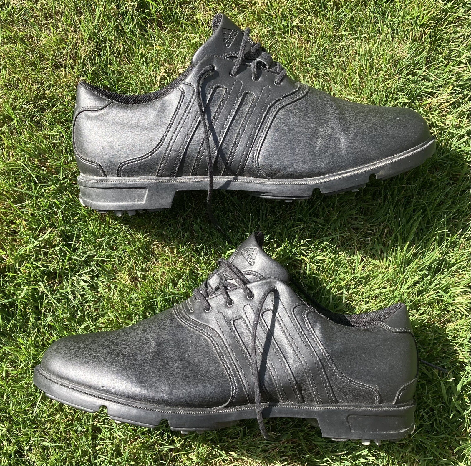 MENS ADIDAS ZTRAXION BLACK LEATHER GOLF SHOES SIZE UK 12 US 12.5. Worn